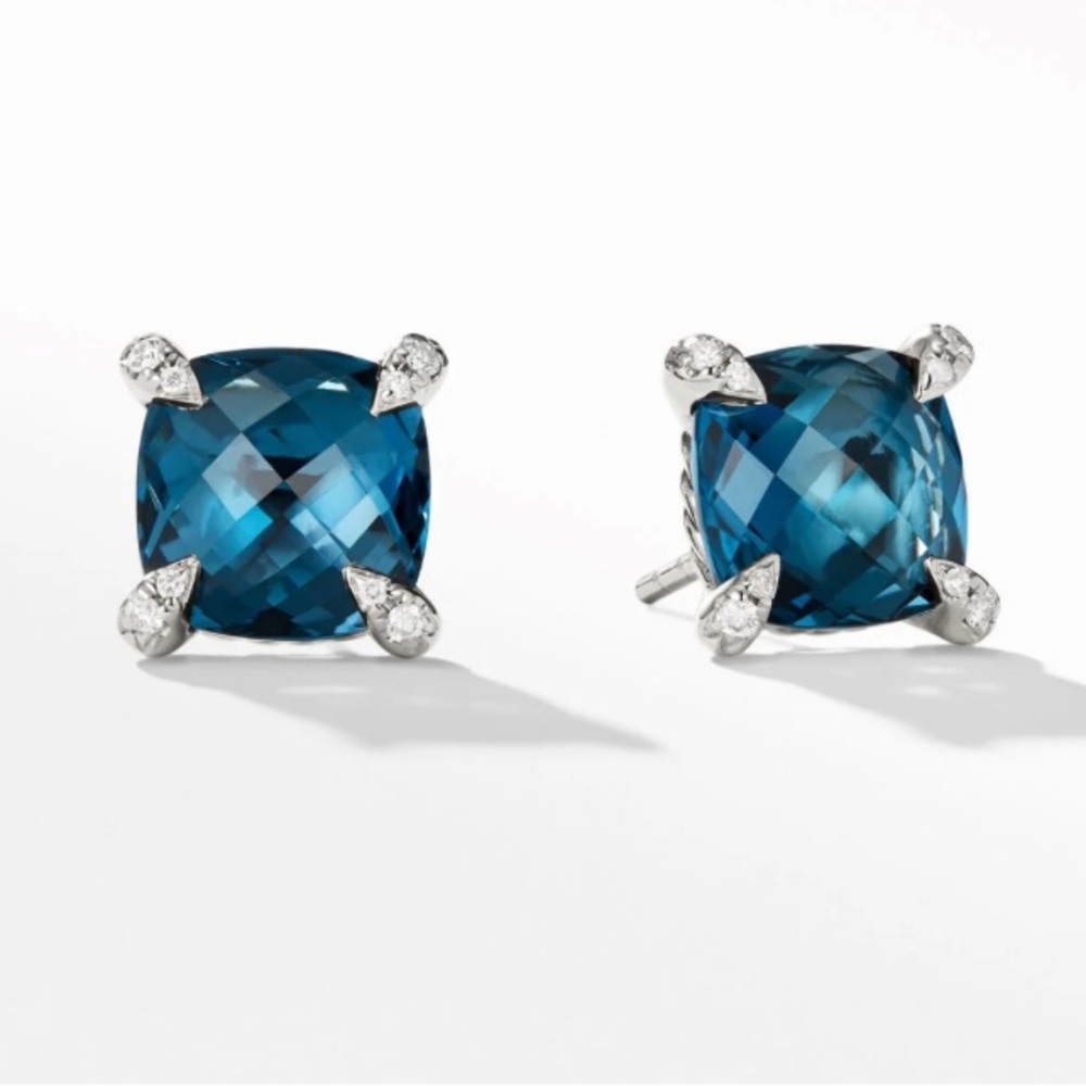 David Yurman Chatelaine Earrings in Hampton Blue Topaz